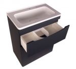 Тумба с раковиной Style Line Бергамо мини 60 напольная Люкс Plus черный антискрейч