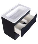 Тумба с раковиной Style Line Бергамо мини 60 подвесная Люкс Plus черный антискрейч