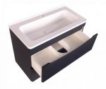Тумба с раковиной Style Line Бергамо мини 70 подвесная Люкс Plus черный антискрейч