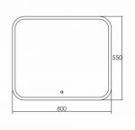 Зеркало Grossman Comfort 800*550 с сенсорным выключателем