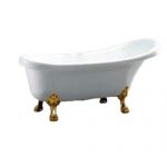 Акриловая ванна Ceruttispa Vico CT7205 на львиных алюминиевых золотых лапах 1500x750x730