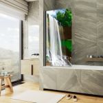 MaybahGlass шторка поворотная фп016 1400*600 6 мм MGV-928-ФП016-6 с фотопечатью