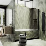 MaybahGlass шторка поворотная на монопетле 1400*600 6 мм графит матовый +полотенцесушитель MGV-780-2