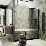 MaybahGlass шторка поворотная на монопетле 1400*700 6 мм бронза +полотенцесушитель MGV-783-6