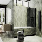 MaybahGlass шторка поворотная на монопетле 1400*600 6 мм сатин +полотенцесушитель MGV-781-6