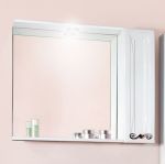 Зеркало Бриклаер Адель 65 ПВХ белый со шкафчиком