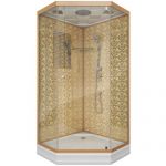Душевая кабина Niagara Luxe NG-7701DG (900x900х2100)  низкий поддон (15см) стенки ЗОЛОТО 3 места