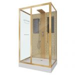 Душевая кабина Niagara Luxe NG-7711GBK (900x1200х2100) низкий поддон стенки ЗОЛОТО БЕЗ КРЫШИ 5 мест