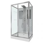 Душевая кабина Niagara Luxe NG-7711WBK (900x1200х2100) низкий поддон стенки БЕЛЫЕ БЕЗ КРЫШИ 5 мест