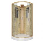 Душевая кабина Niagara Luxe NG-7715GBK (900x900х2100) низкий поддон стенки ЗОЛОТО БЕЗ КРЫШИ 4 места