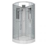Душевая кабина Niagara Luxe NG-7715WBK (900x900х2100) низкий поддон стенки БЕЛЫЕ БЕЗ КРЫШИ 4 места