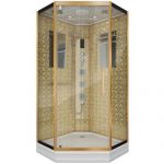 Душевая кабина Niagara Luxe NG-7717G (1000x1000х2150) низкий поддон стенки ЗОЛОТО 